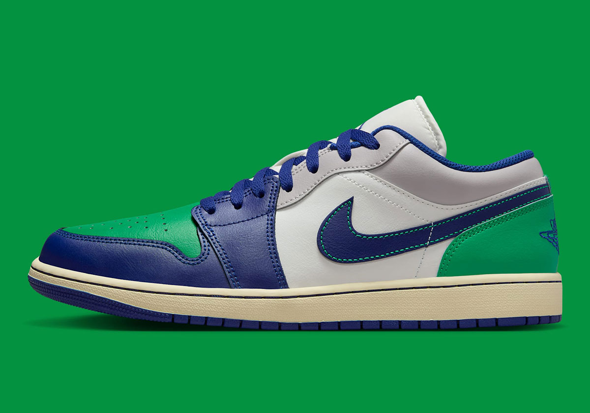 Air Jordan 1 Low Sail Deep Royal Blue Stadium Green Muslin 553558 147 1