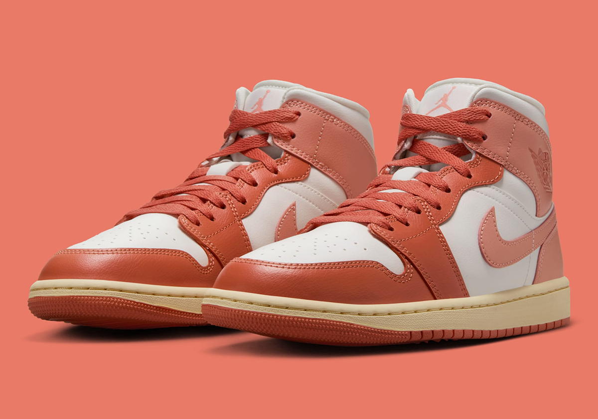 Air Jordan 1 Mid Sail Light Madder Root Muslin Bq6472 180 1