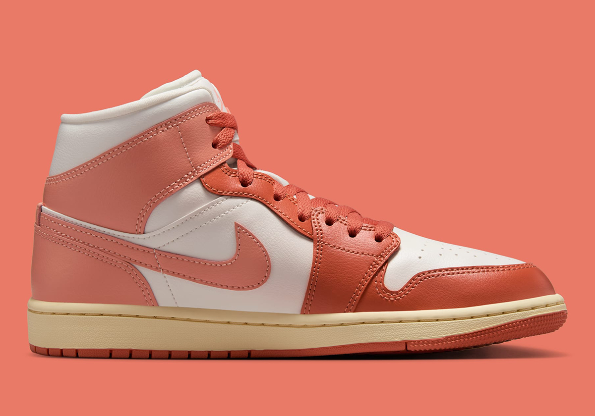 Air Jordan 1 Mid Sail Light Madder Root Muslin Bq6472 180 7