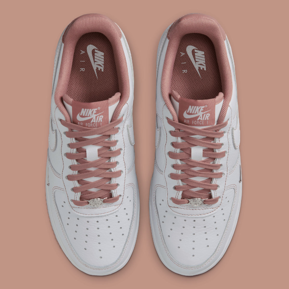 Nike Air Force 1 Low Mini Swoosh White Particle Pink Metallic Silver Ib6543 100 2