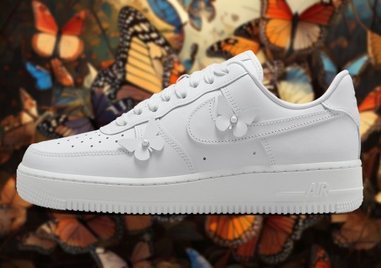 Butterflies Land On An All-White Nike Air Force 1 Low