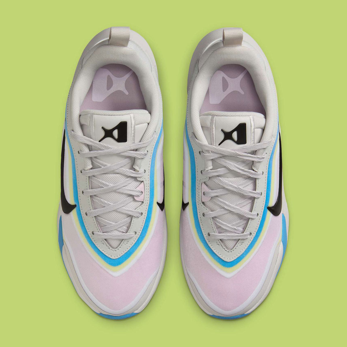 Nike A One Vast Grey Black Life Lime University Blue Hf7001 002 2