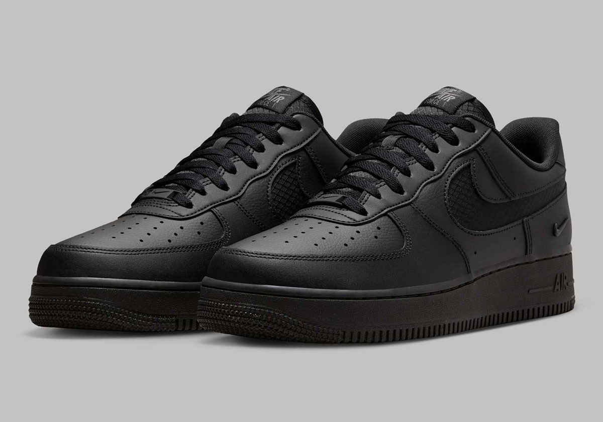 Nike Pins A "Nylon Swoosh" On The Latest All-Black Air Force 1 Low