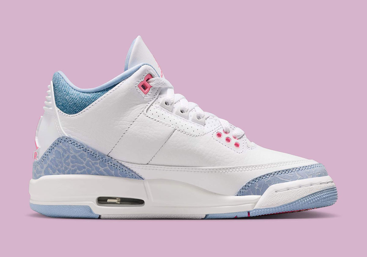 Air Jordan 3 Gs White Cobalt Bliss Football Grey Pink Glow Hq0784 101 8