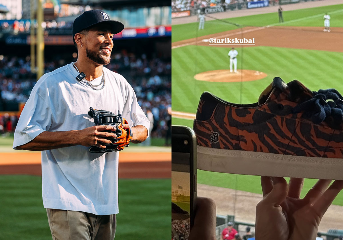 Devin Booker Throws Out First Pitch At Tigers Game Wearing His Next Nike Shoe