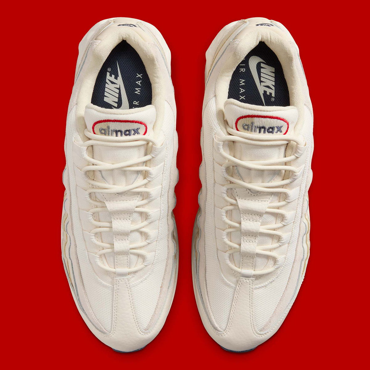 Nike Air Max 95 Og Pale Ivory Light Khaki Sail University Red Ih4378 110 7
