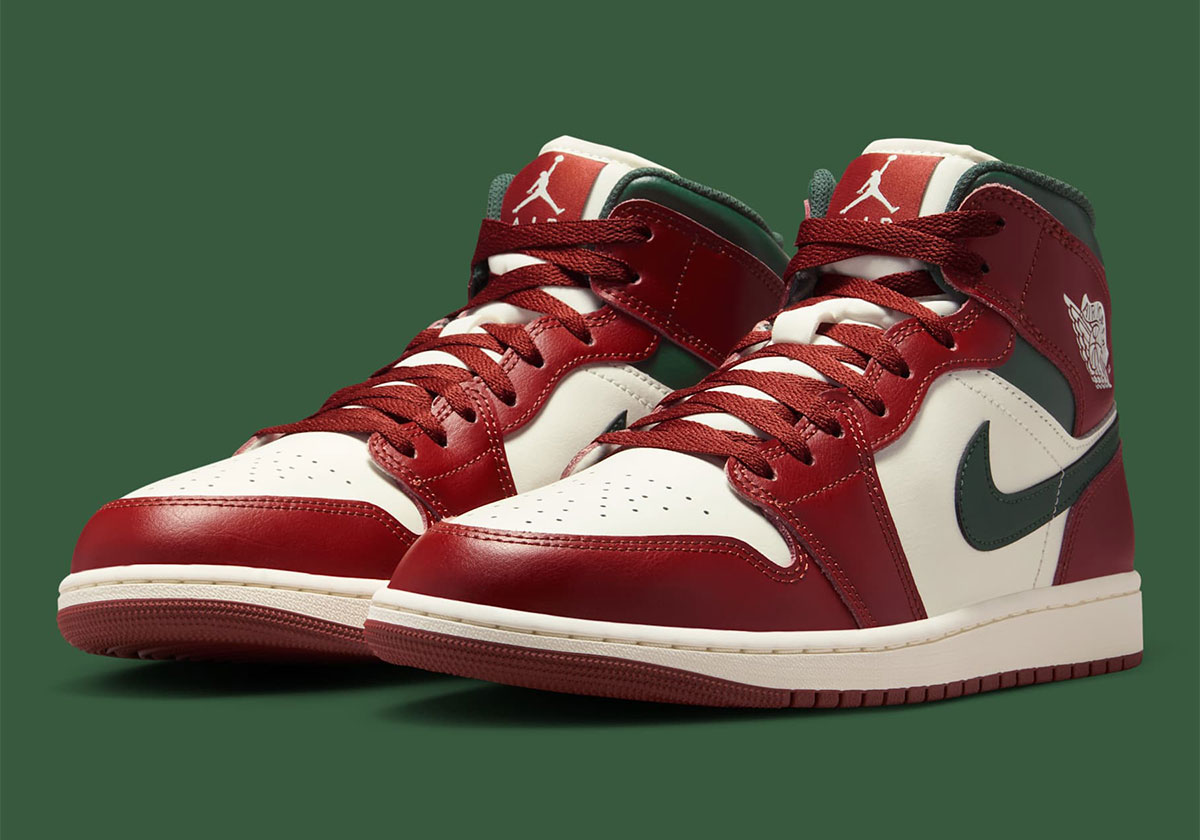 The Air Jordan 1 Mid Picks Up "Redstone" For The Holidays