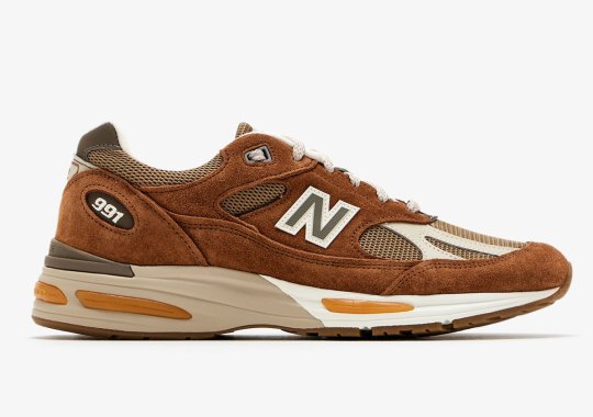 The New Balance 991v2 Stays Autumn-Ready In “Caramel Cafe”