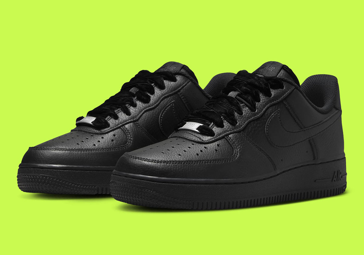 Nike Elevates The All-Black Air Force 1 With Velvet Laces