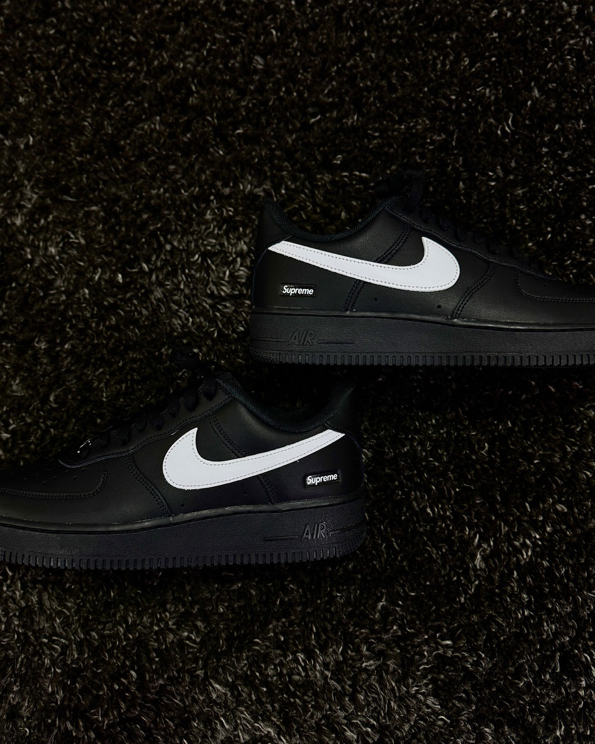 Supreme Nike Air Force 1 Black White Cu9225 002 2