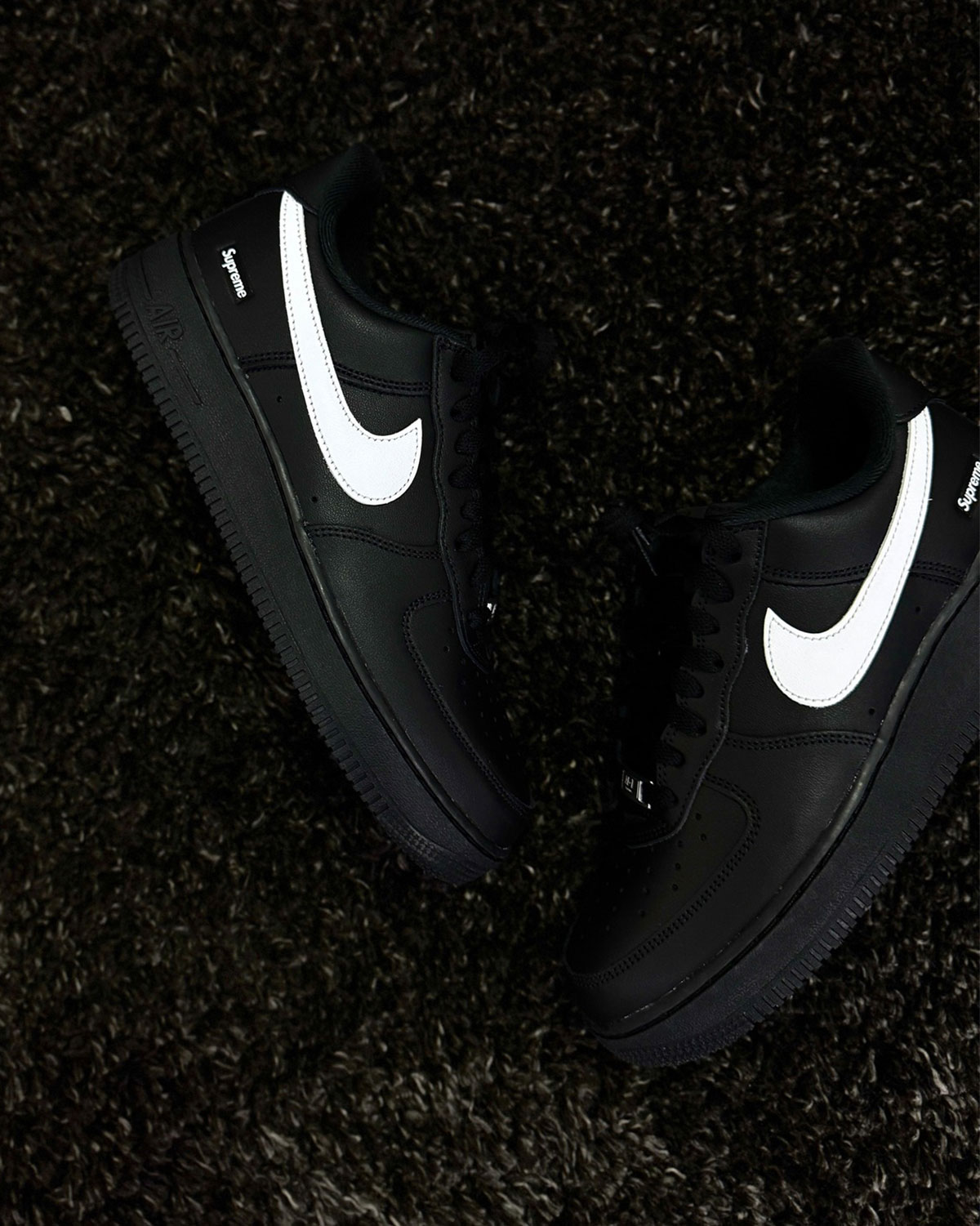 Supreme Nike Air Force 1 Black White Cu9225 002 3