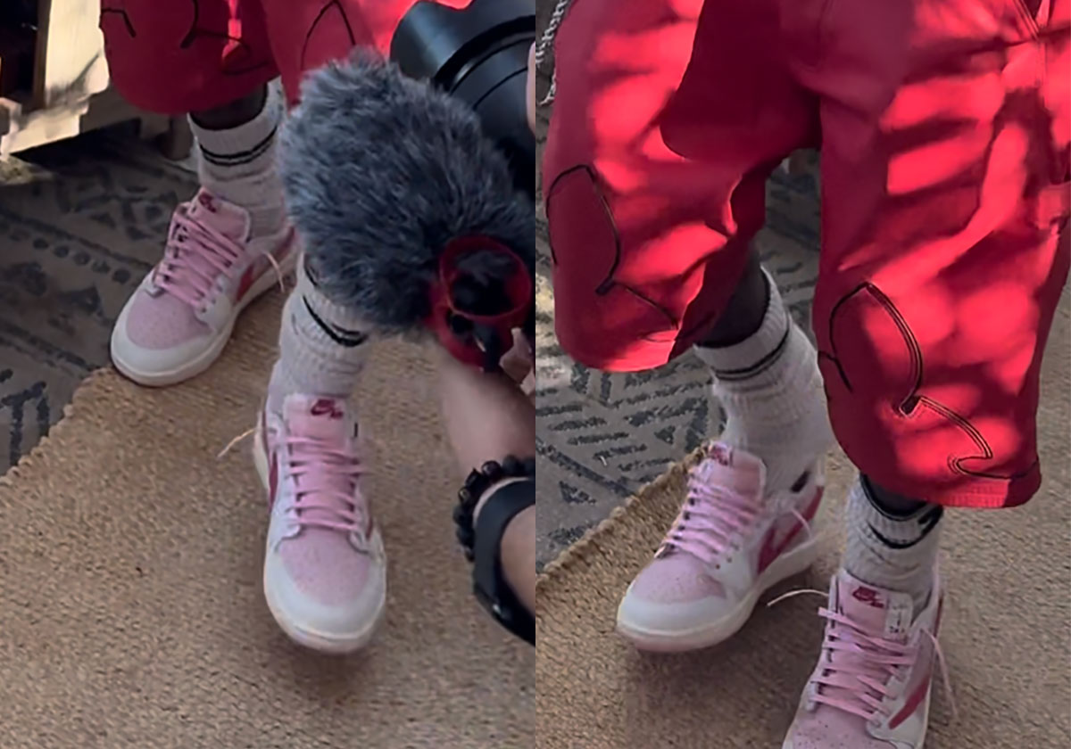 Travis Scott Wears His Unreleased “Shy Pink” Air Jordan 1 Low