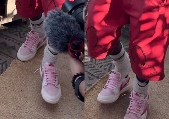 Travis Scott Wears His Unreleased “Shy Pink” Air Jordan 1 Low