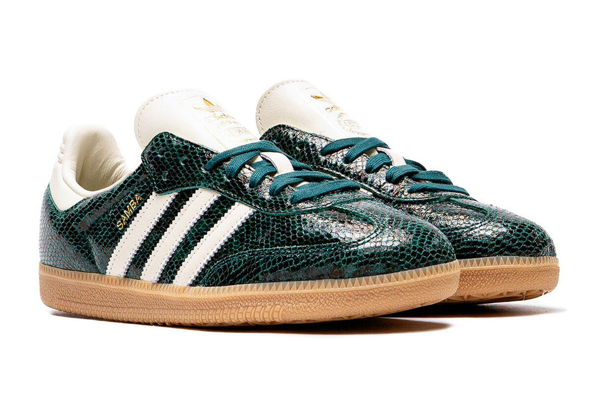Adidas Samba Green Snakeskin Jr8848 3