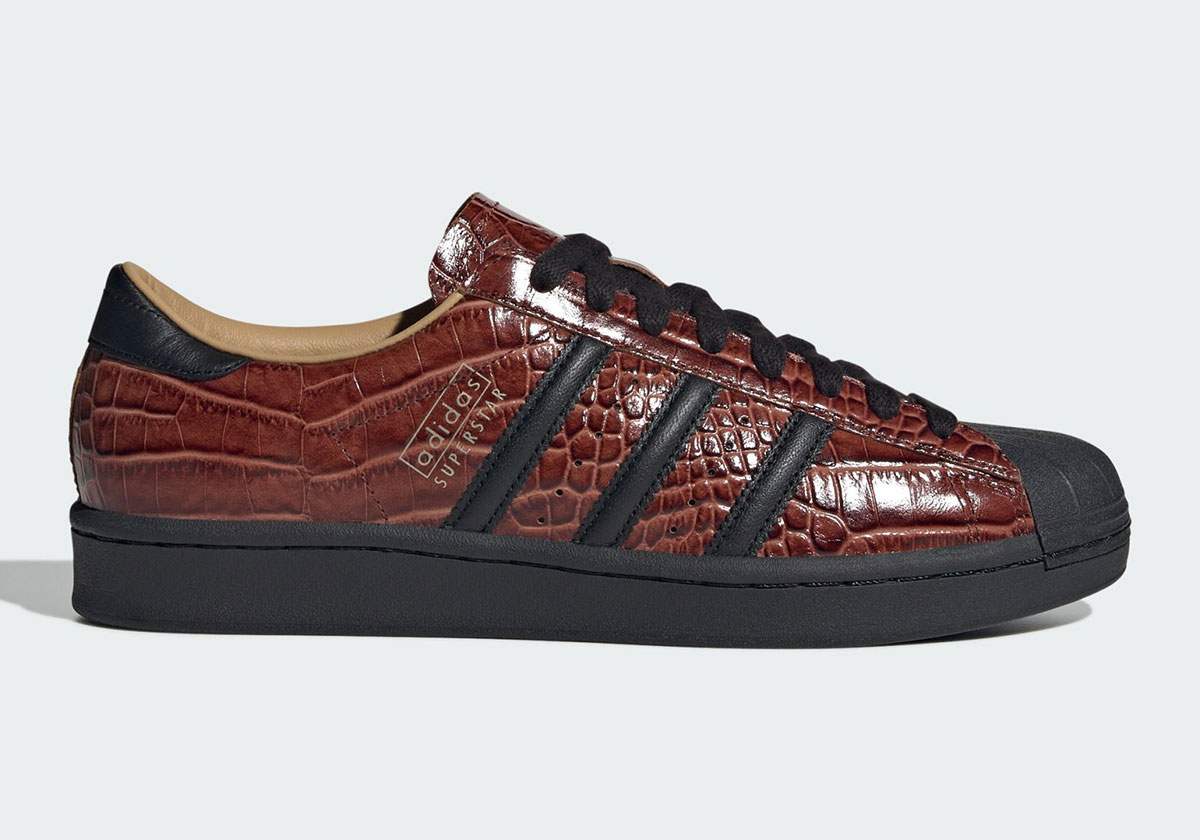 Adidas Superstar Vintage Fox Brown Croc Skin Jq3258 1
