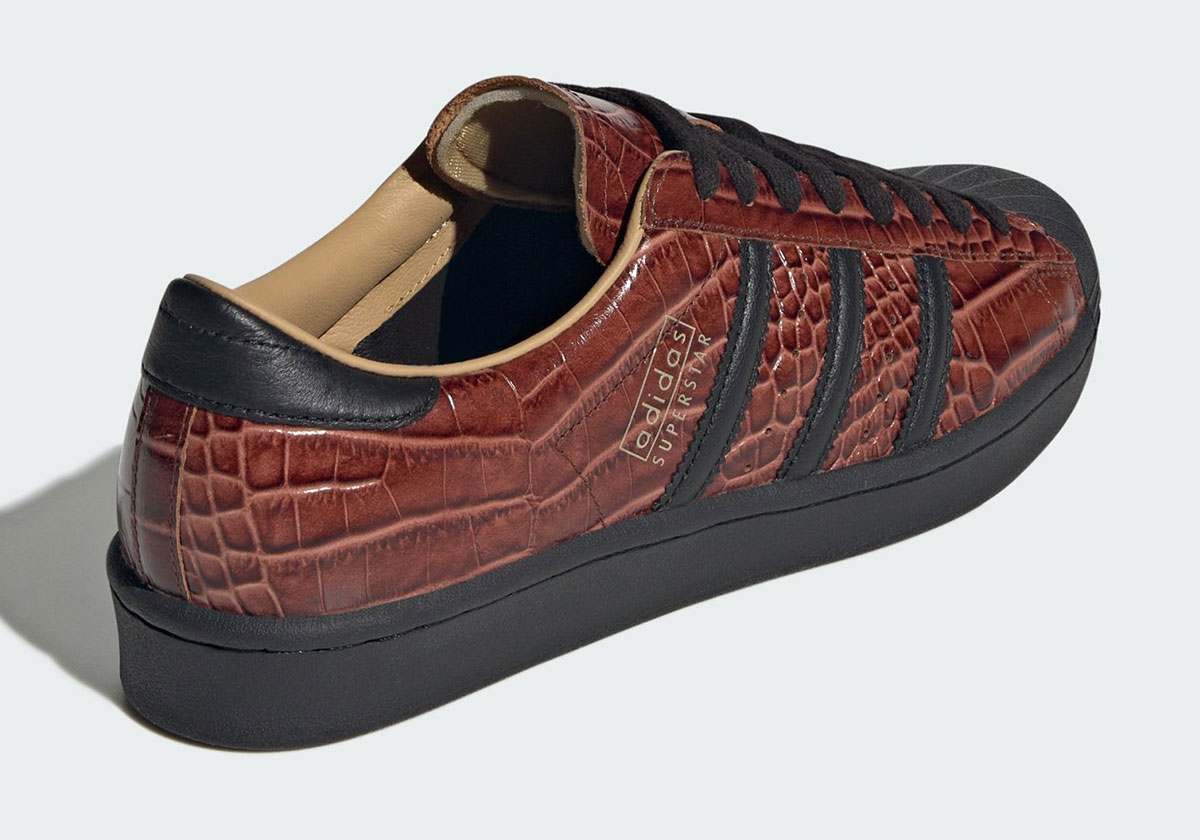 Adidas Superstar Vintage Fox Brown Croc Skin Jq3258 5