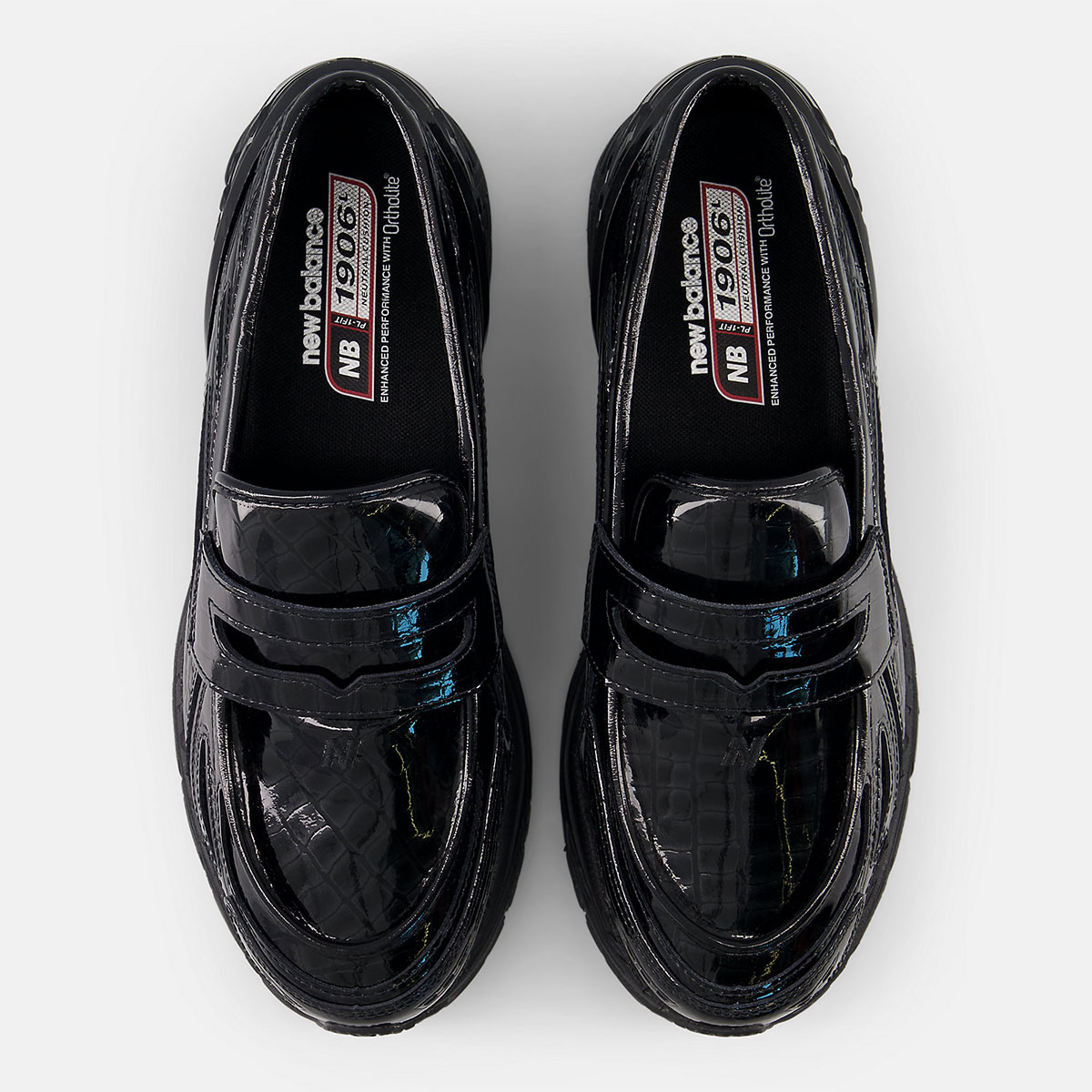 New Balance 1906 Loafer Black Patent Croc Skin U1906lcr 4