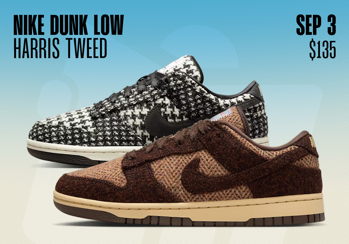 Sneaker Releases August 31 September 6 Harris Tweed Nike Dunk Low
