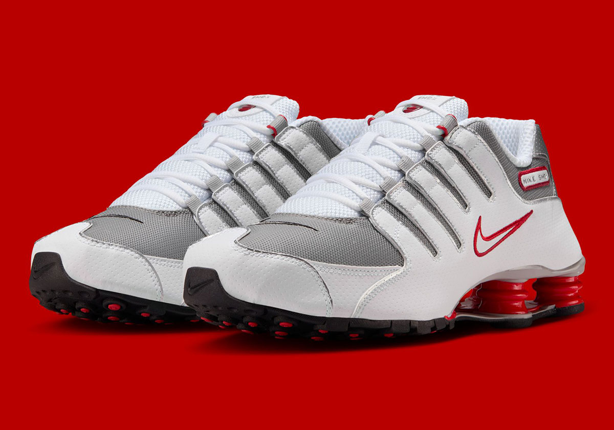 Nike Shox Nz White Sport Red Cool Grey Metallic Silver 378341 104 1