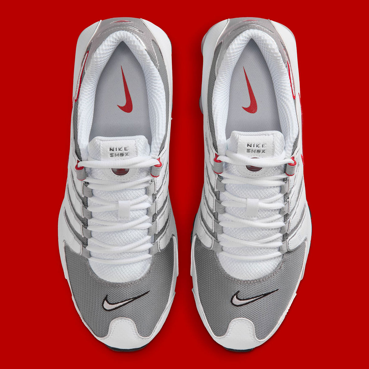 Nike Shox Nz White Sport Red Cool Grey Metallic Silver 378341 104 2