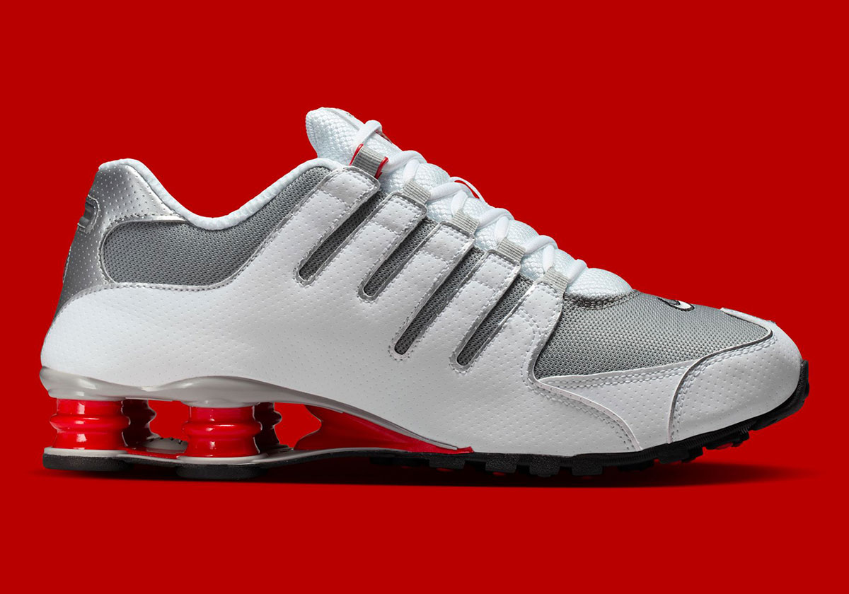 Nike Shox Nz White Sport Red Cool Grey Metallic Silver 378341 104 3