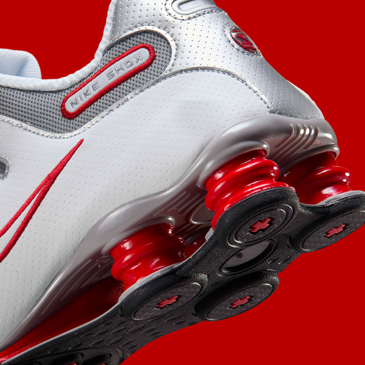 Nike Shox Nz White Sport Red Cool Grey Metallic Silver 378341 104 5