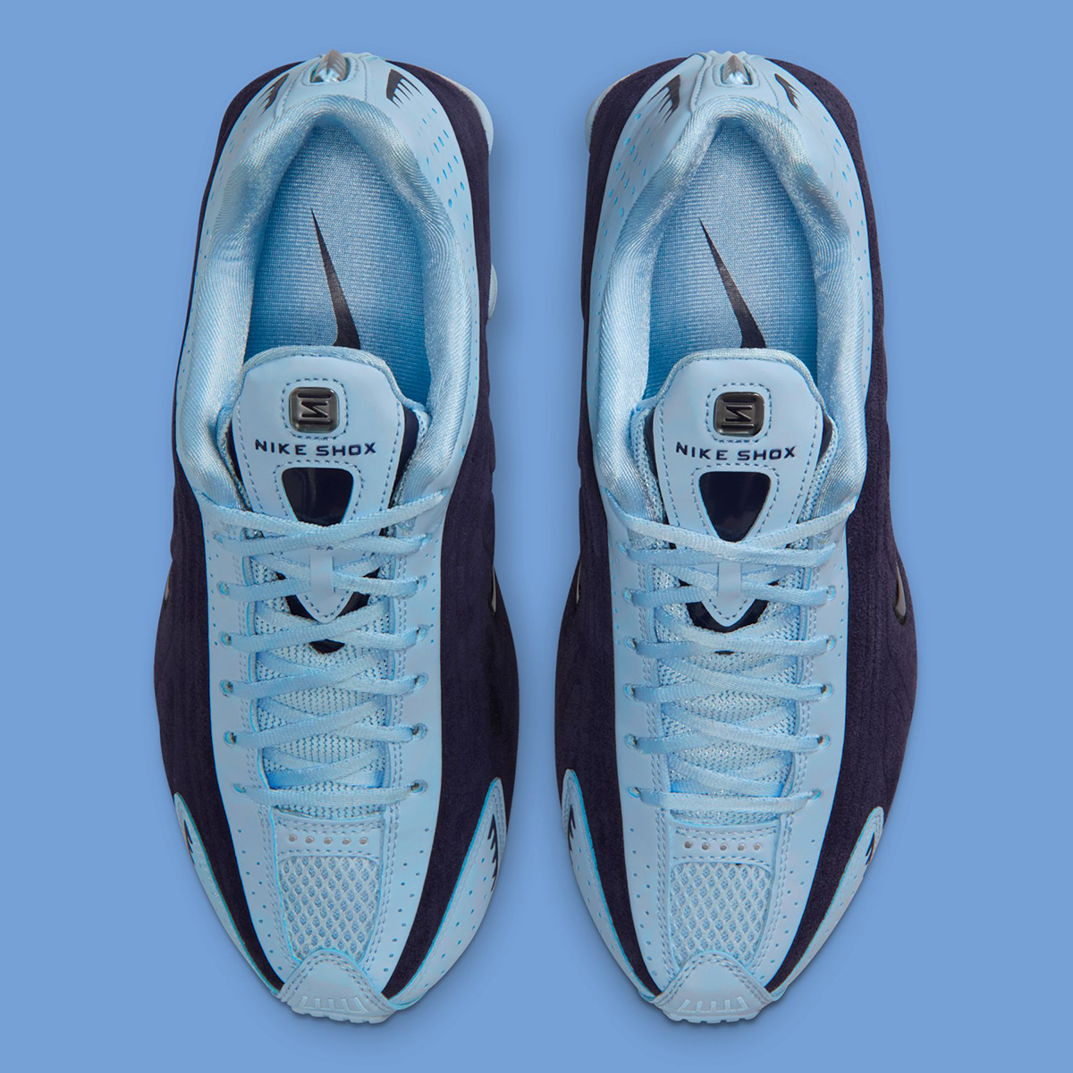 Nike Shox R4 Imperial Purple Celestine Blue Black Metallic Silver Hq7739 500 3