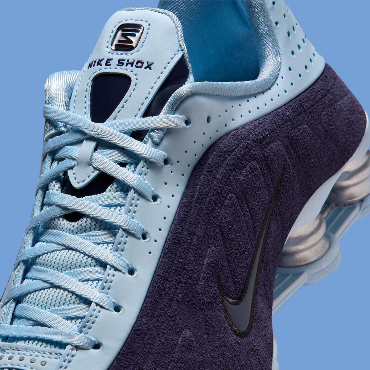 Nike Shox R4 Imperial Purple Celestine Blue Black Metallic Silver Hq7739 500 6