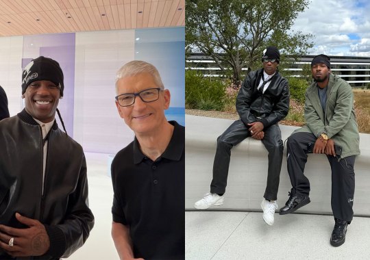 Travis Scott Attends Apple Keynote Wearing Vintage Apple Sneakers